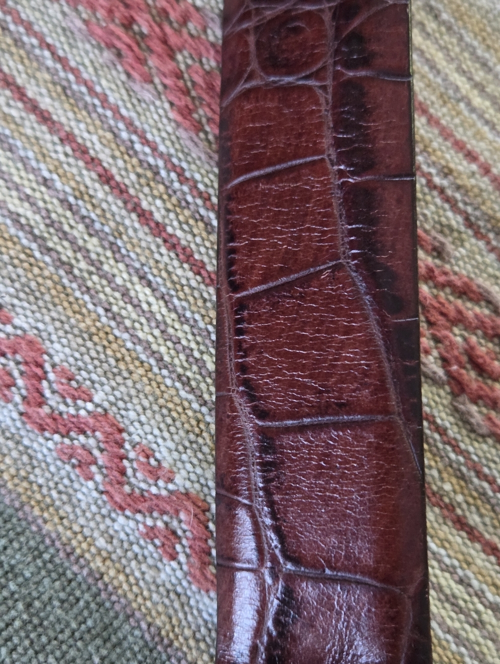 Mens Martin Dingman Alligator Grain Italian Calfskin Leather Belt 38 - Picture 8 of 16